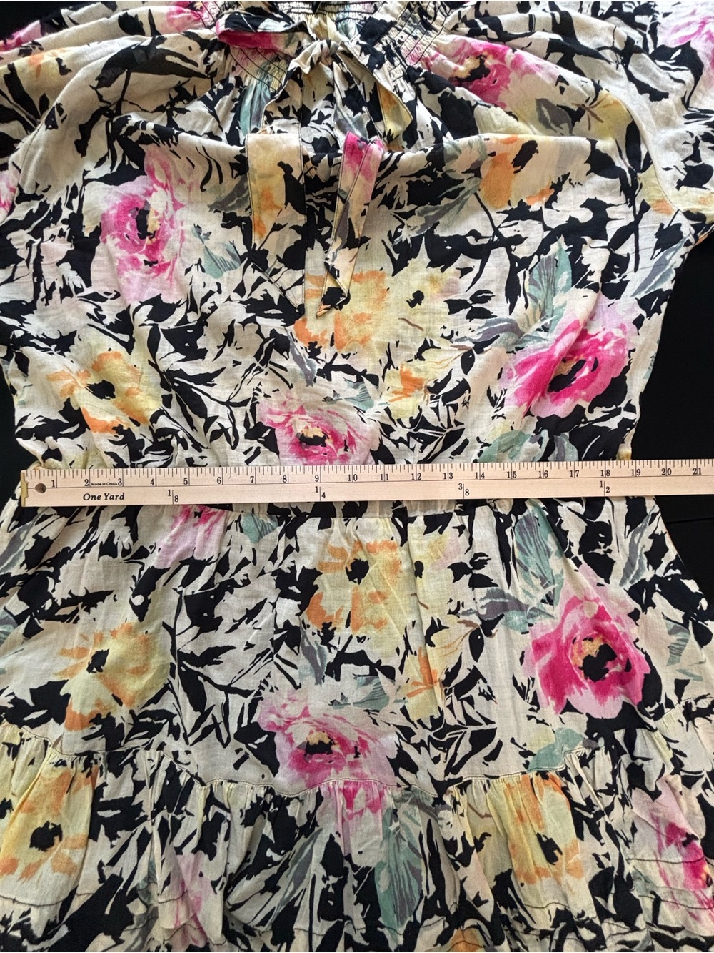Lauren Ralph Lauren Plus Sz 18 Black Label Multicolor Floral Dress Cotton Voile - Picture 13 of 16